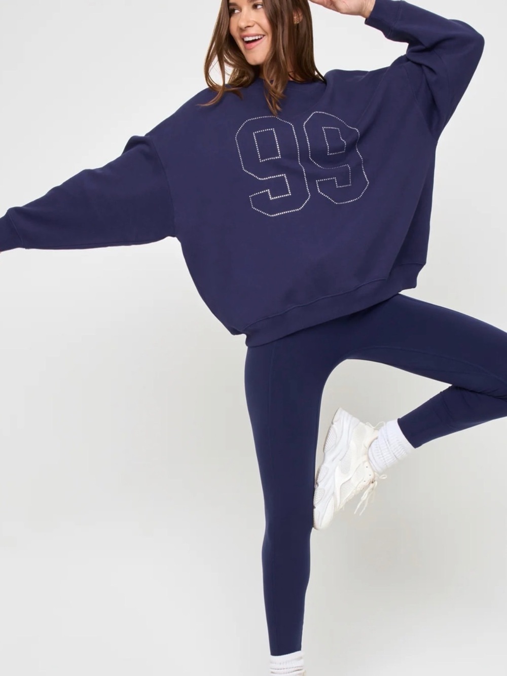 l*space Navy Rhinestone Detail Sweatshirt $145 US - Picture 3 of 11